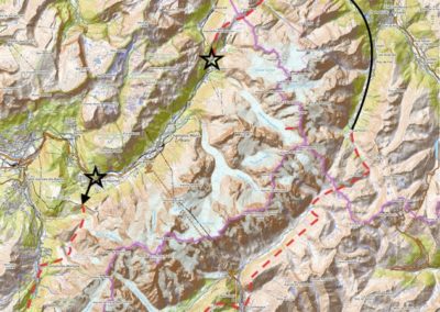 Tour du Mont Blanc 7 jours - carte de l'itinéraire